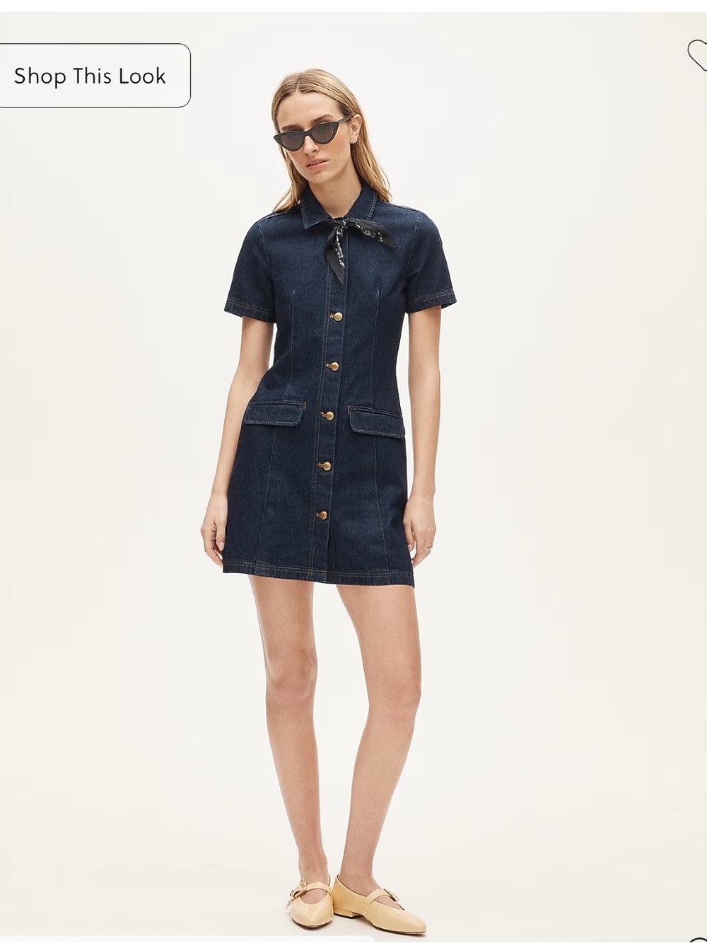 J. Crew Short-Sleeve Denim Mini Dress
